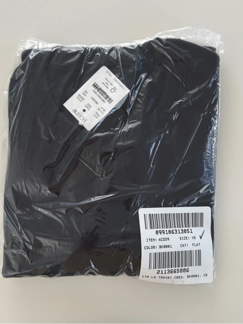 NWT J. Crew Cotton Crewneck Sweater-tee Black